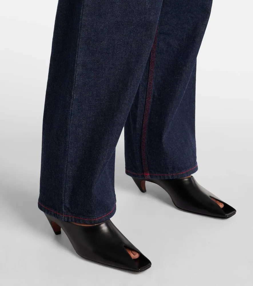 Alaia 55 leather mules