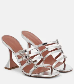 Amina Muaddi Robyn embellished leather mules