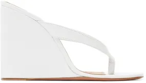 Amina Muaddi White Johana Wedge Sandals