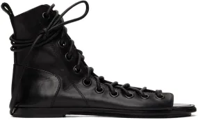 Ann Demeulemeester Black Lace-Up Sandals