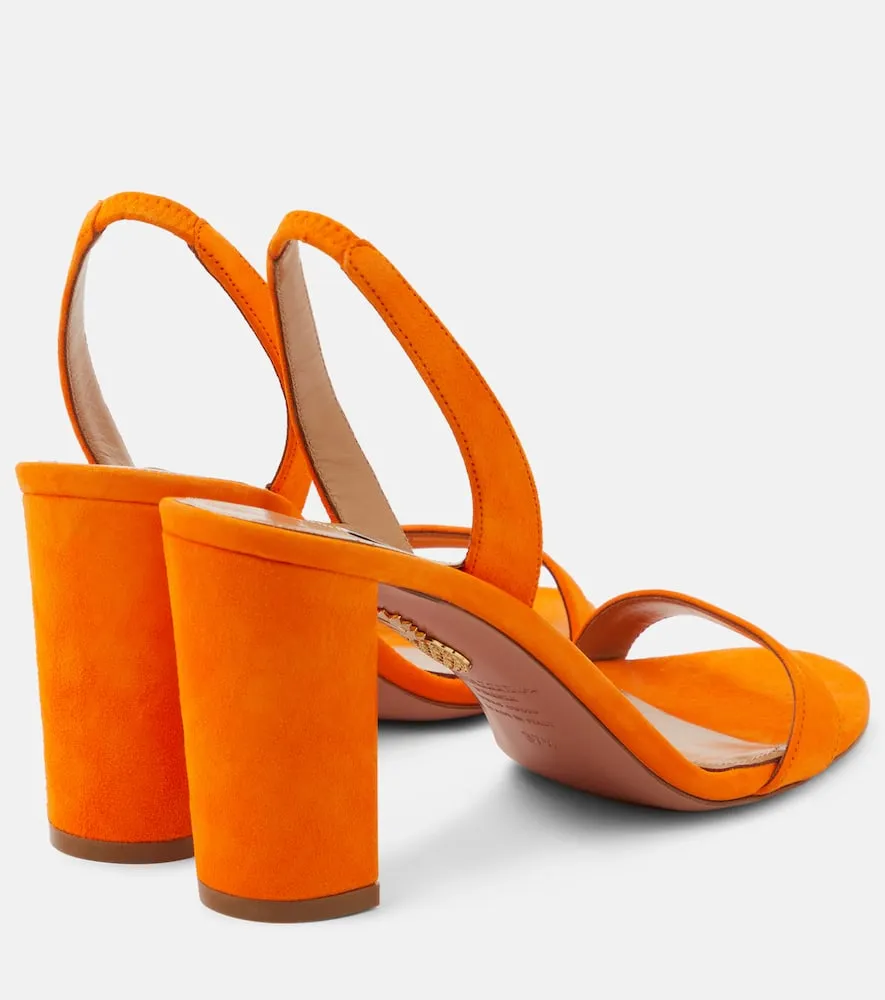 Aquazzura So Nude 85 suede block sandals