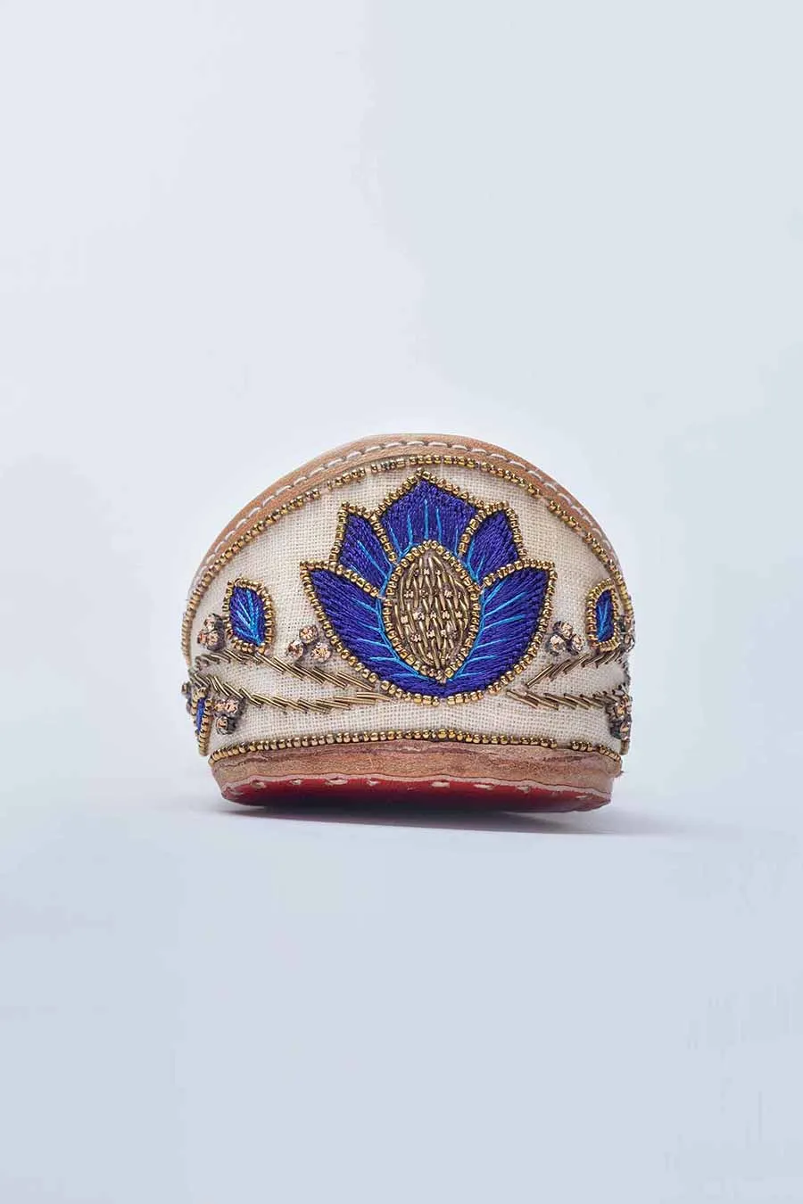 Blue Resham Embroidered Floral Jutti