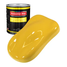 Boss Yellow Acrylic Enamel Auto Paint - Gallon Paint Color Only - Professional Single Stage High Gloss Automotive Car Truck Equipment Coating, 2.8 VOC