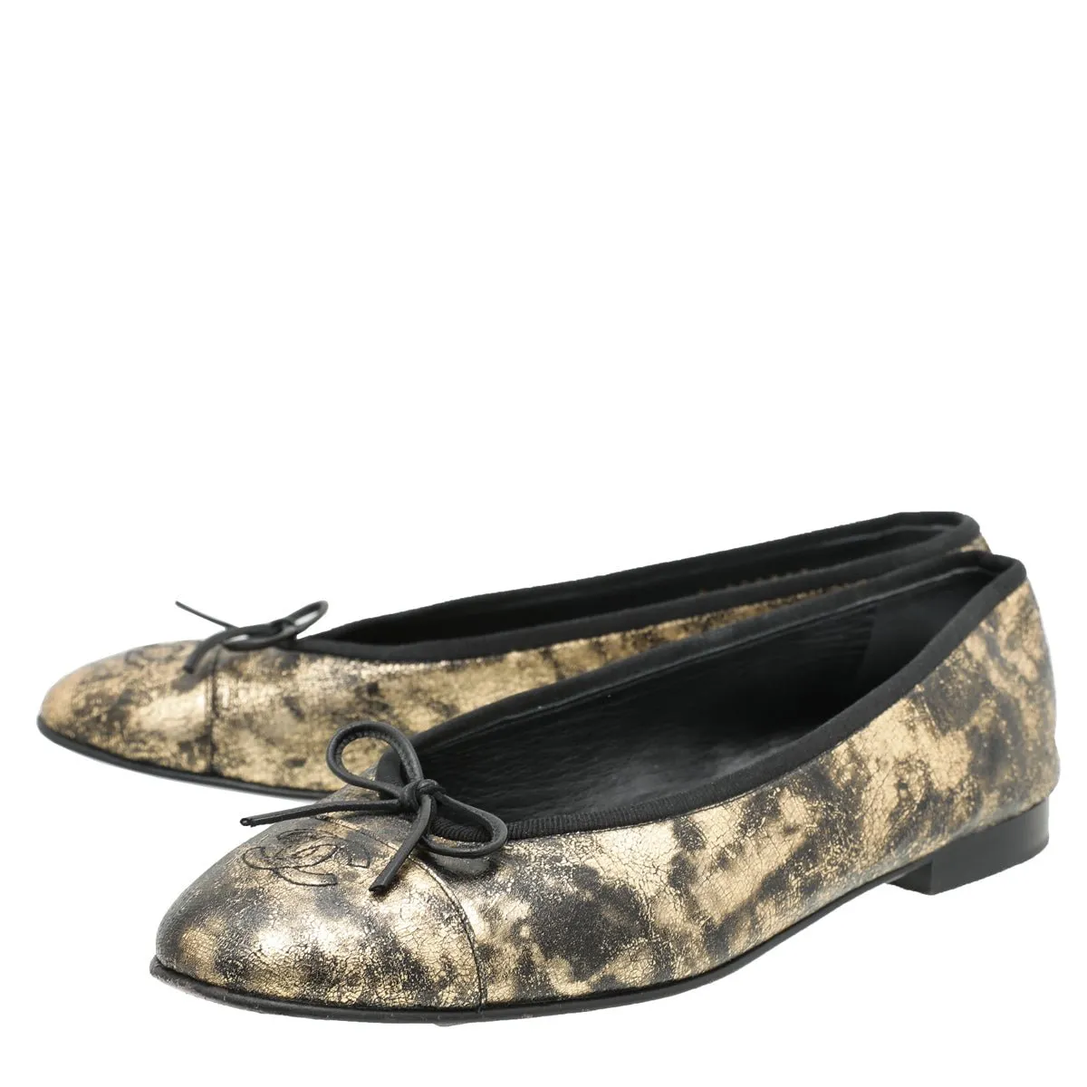 Chanel Bicolor CC Cap Toe Flat Ballerina 39.5