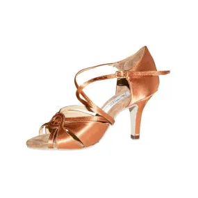 Cindy 073D 23.5 2" Slim Double Wide Black Crepe Dance Shoes | Aida Dance USA - Elegance & Comfort