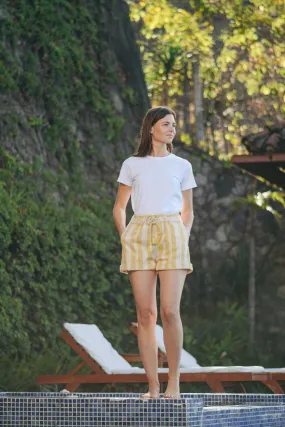 Handwoven Shorts in Yellow Gingham