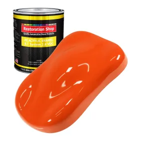 Hugger Orange Acrylic Enamel Auto Paint - Gallon Paint Color Only - Professional Single Stage Gloss Automotive Car Truck Equipment Coating, 2.8 VOC