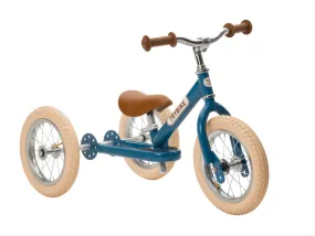 Matte Blue Vintage Trybike, Cream Tyres & Chrome
