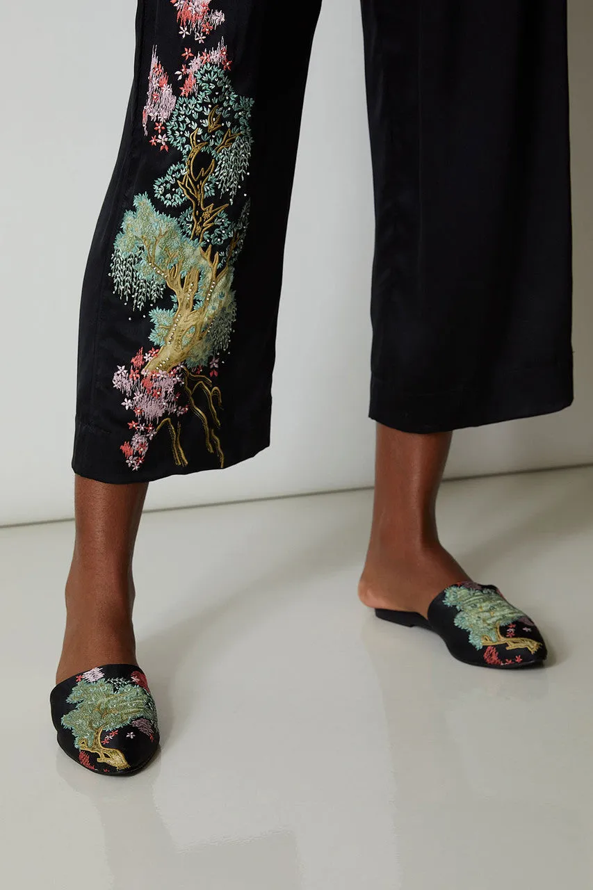 Sansui Embroidered Mules