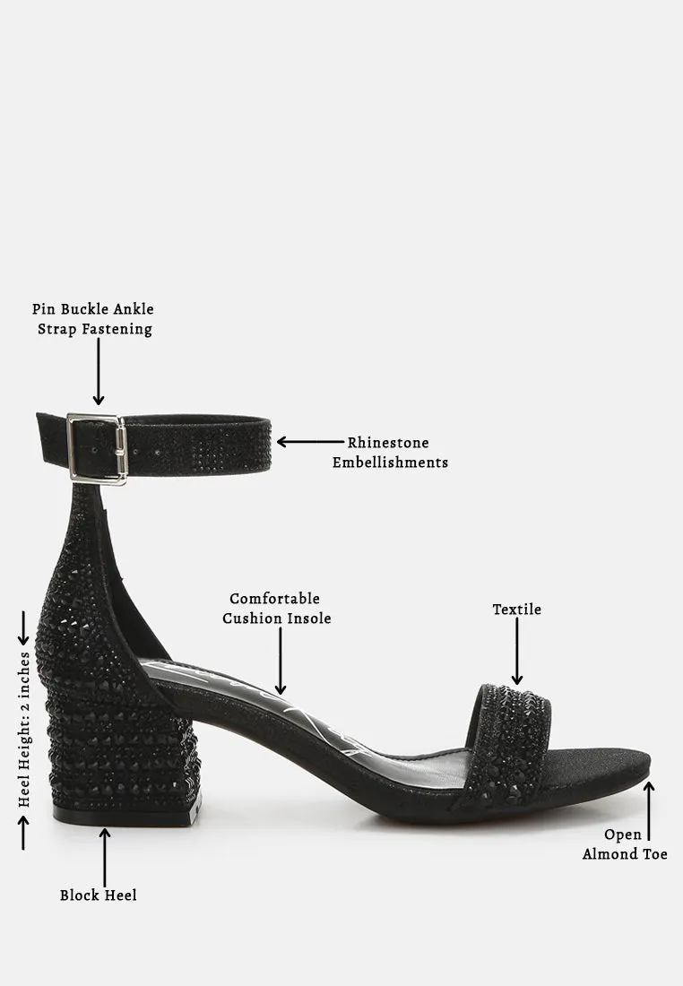 Twerky Rhinestones Embellished Block Sandals
